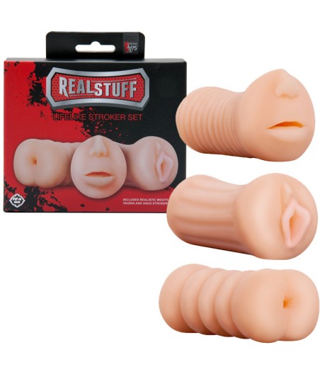 KIT 3 MASTURBATORI BOCCA - VAGINA - ANO REALSTUFF