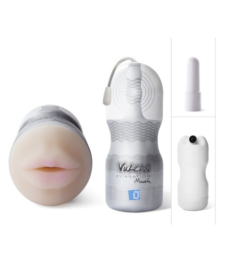MASTURBATORE CON VIBRAZIONE A FORMA DI BOCCA VULCAN