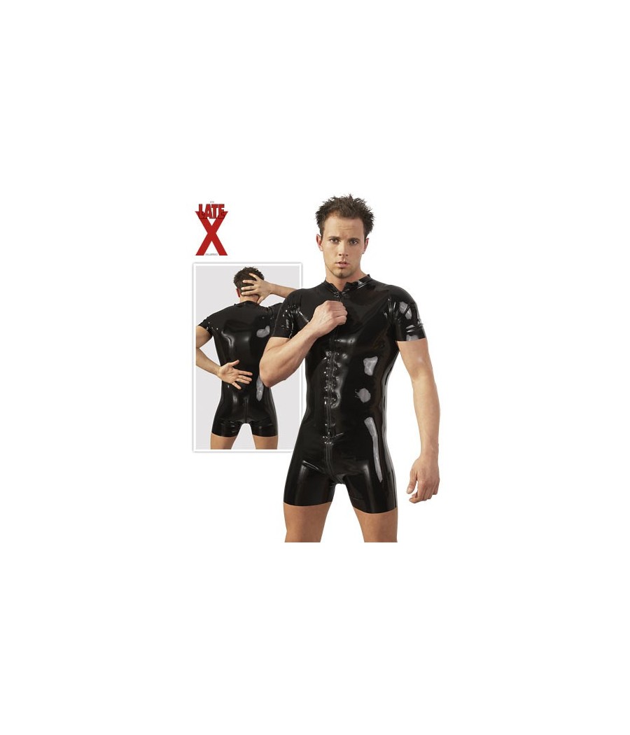 TUTA UOMO IN LATEX CON MANICHE E PANTALONI CORTI