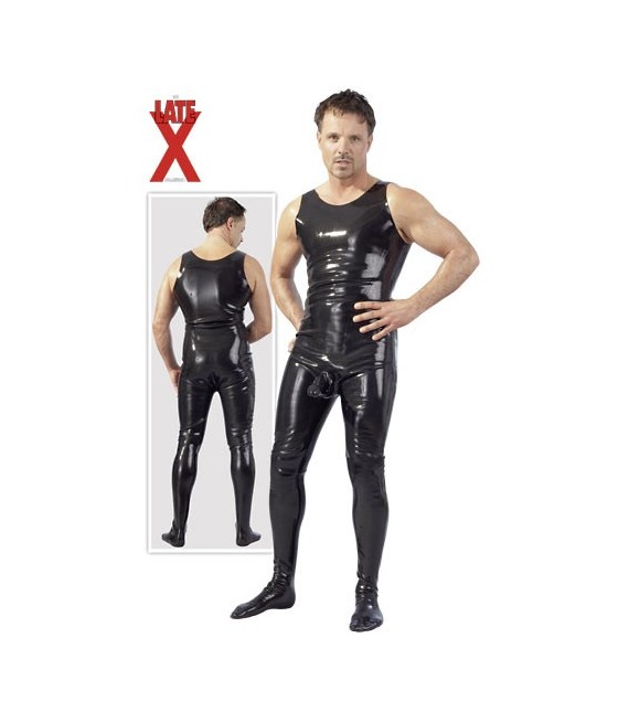 TUTA SMANICATA IN LATEX NERO CON GUAINA FALLICA