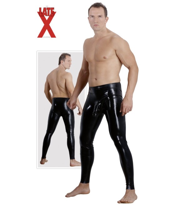 PANTALONI IN LATEX NERO CON GUAINA FALLICA
