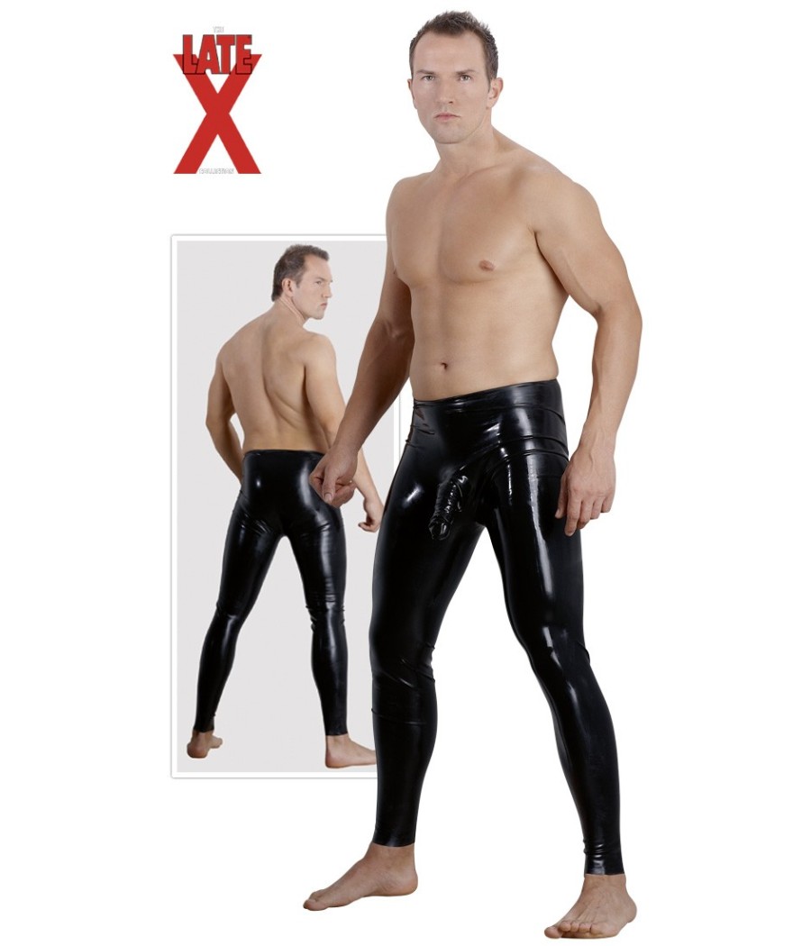 PANTALONI IN LATEX NERO CON GUAINA FALLICA