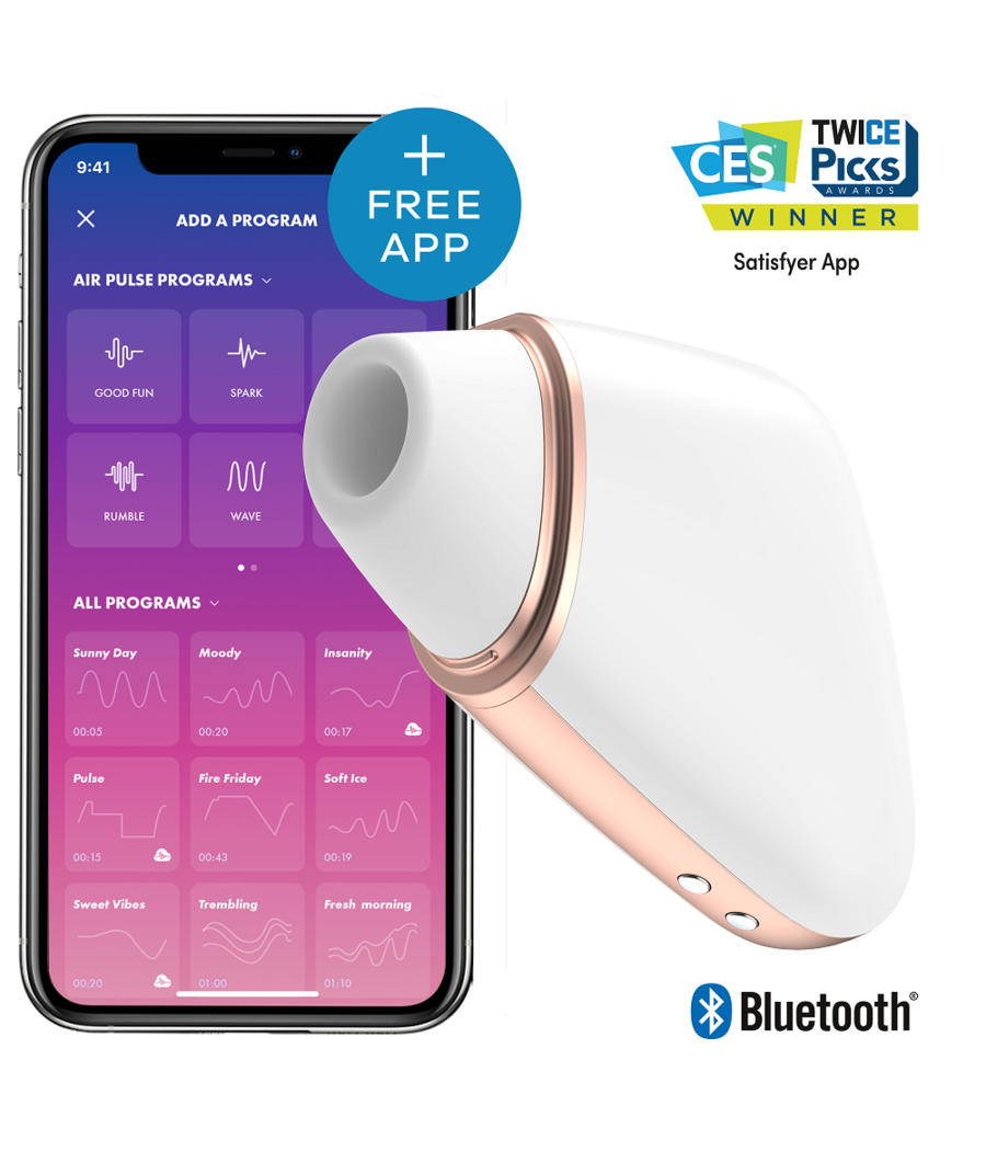 STIMOLATORE CLITORIDE - SATISFYER CONNECT - LOVE TRIANGLE - WHITE / GOLD