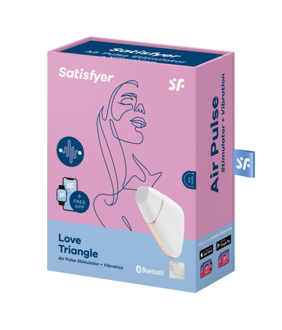 STIMOLATORE CLITORIDE - SATISFYER CONNECT - LOVE TRIANGLE - WHITE / GOLD