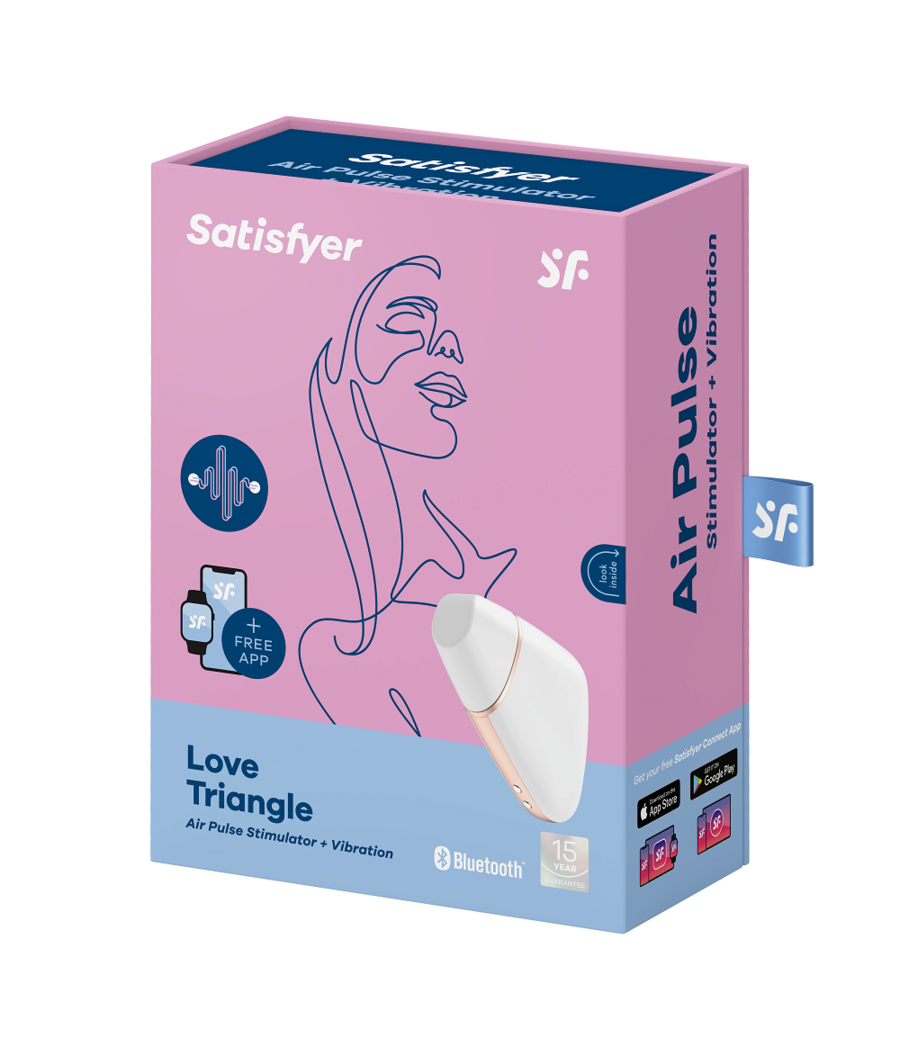 STIMOLATORE CLITORIDE - SATISFYER CONNECT - LOVE TRIANGLE - WHITE / GOLD