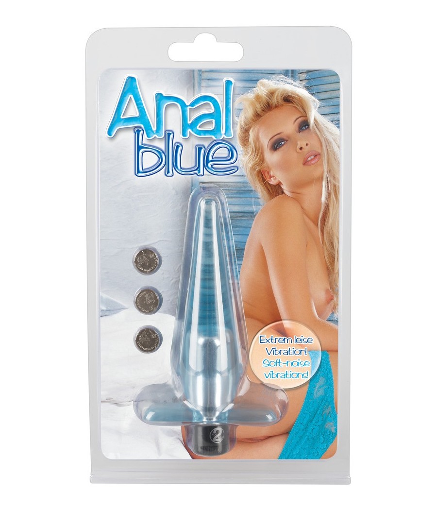 VIBRATORE A FORMA DI CUNEO "ANAL BLUE"