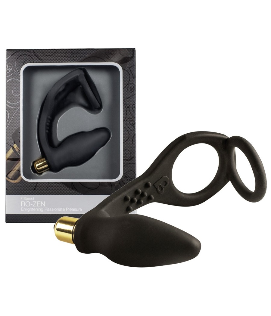 STIMOLATORE VIBRANTE ANALE E PROSTATICO CON DOPPIO ANELLO FALLICO