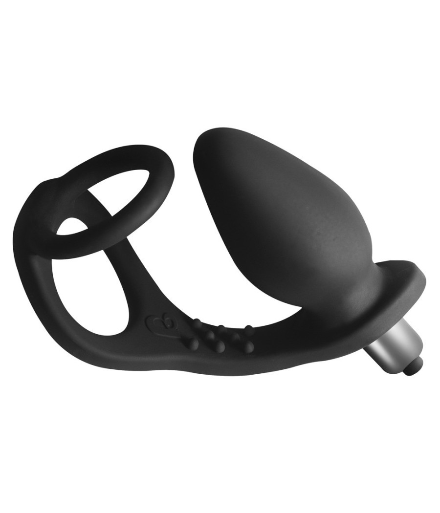 STIMOLATORE VIBRANTE ANALE E PROSTATICO CON DOPPIO ANELLO FALLICO