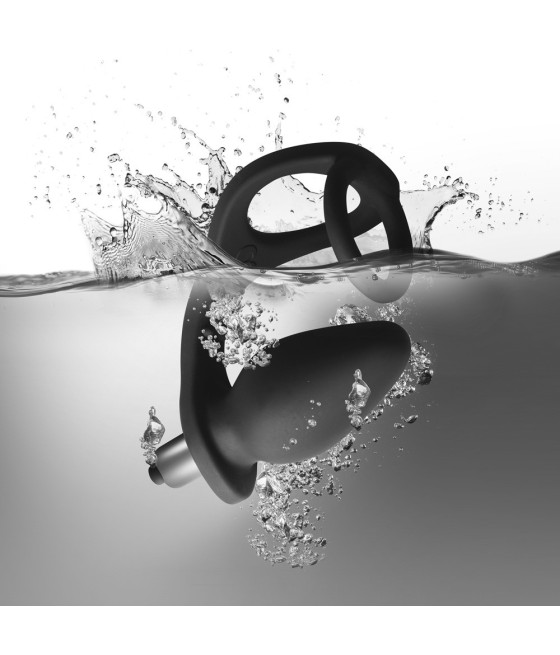 STIMOLATORE VIBRANTE ANALE E PROSTATICO CON DOPPIO ANELLO FALLICO