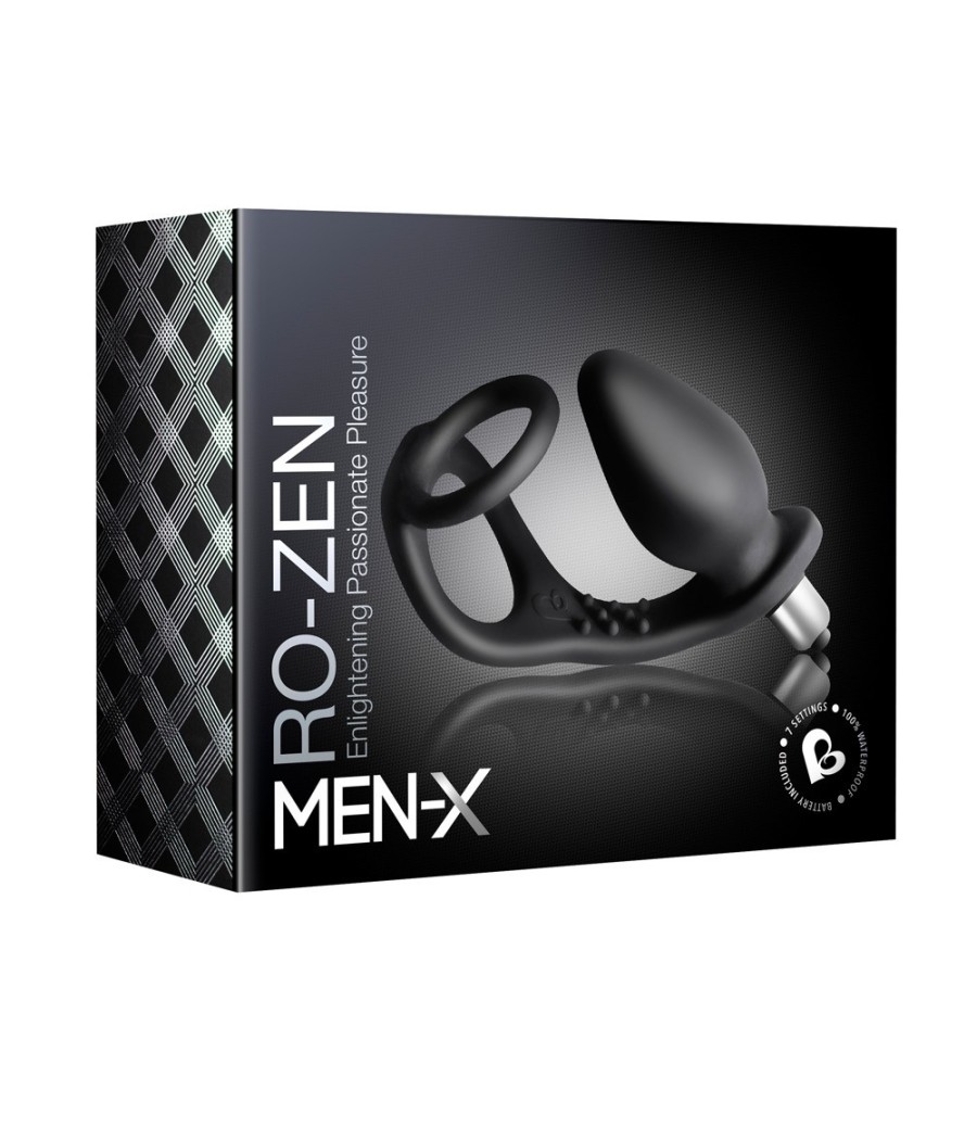 STIMOLATORE VIBRANTE ANALE E PROSTATICO CON DOPPIO ANELLO FALLICO