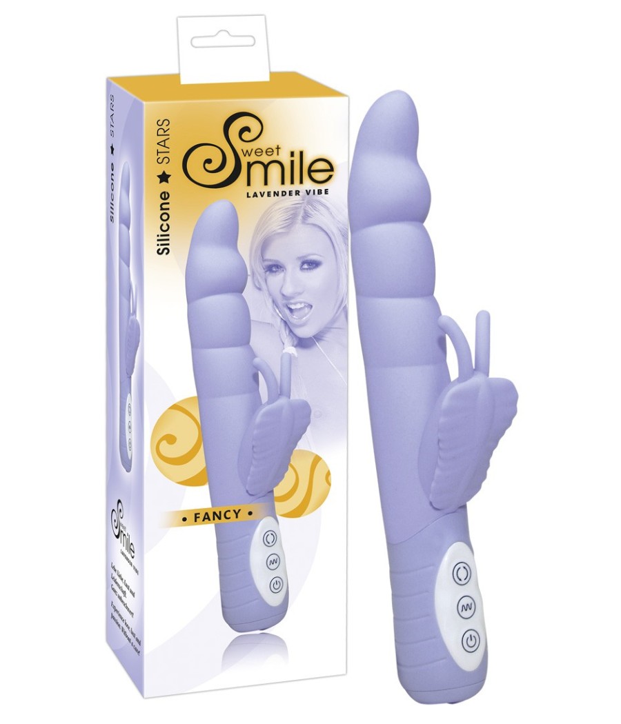 VIBRATORE CON ROTAZIONE E STIMOLAZIONE \"FANCY\" VIOLA