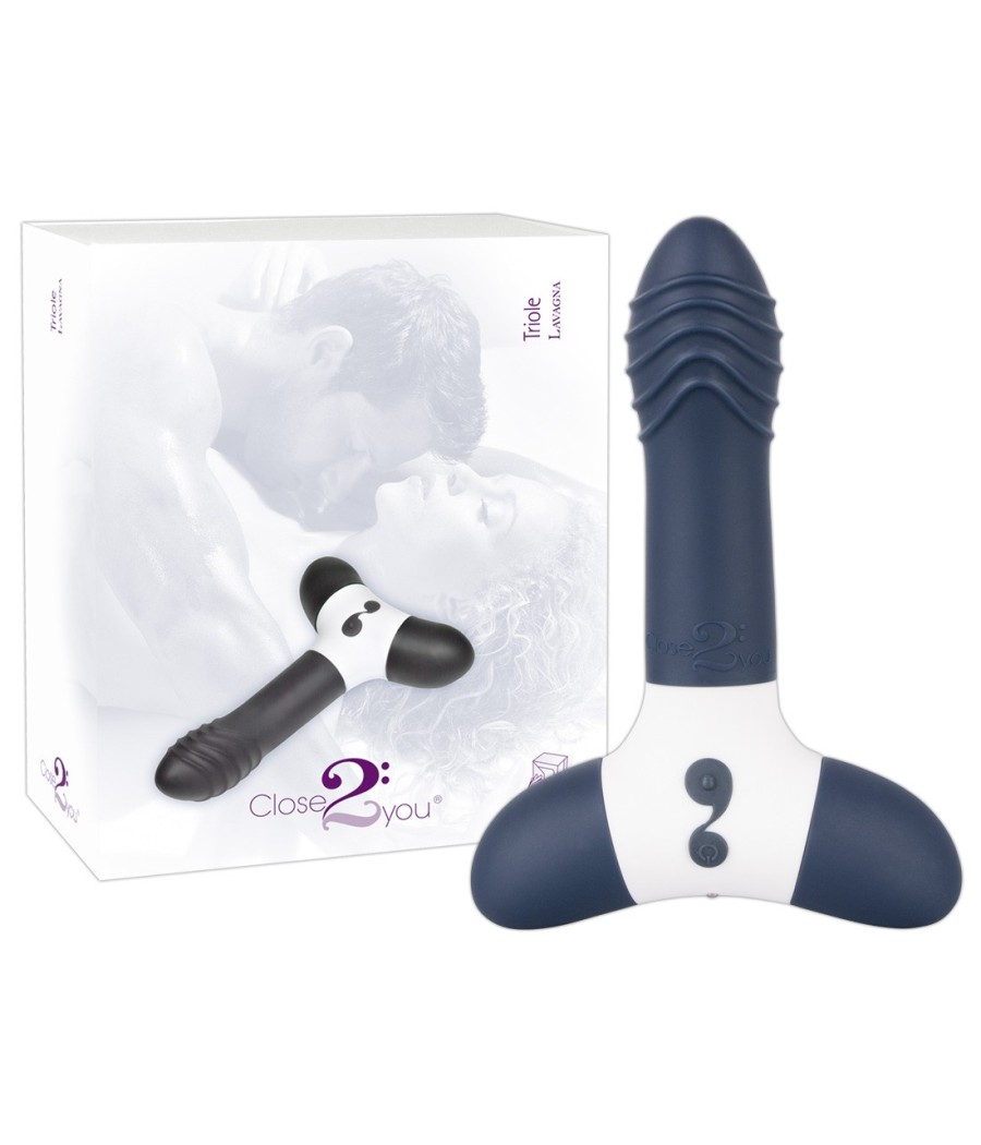 VIBRATORE RICARICABILE CON RILIEVI \"TRIOLE\" ANTRACITE