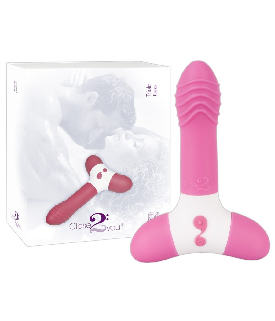 VIBRATORE RICARICABILE CON RILIEVI \"TRIOLE\" ROSA
