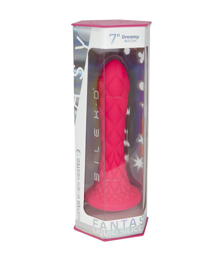 SILEXD - DREAMY DILDO FANTASY LIQUID SILICONE THERMOREACTIVE FUCHSIA 18.5 CM