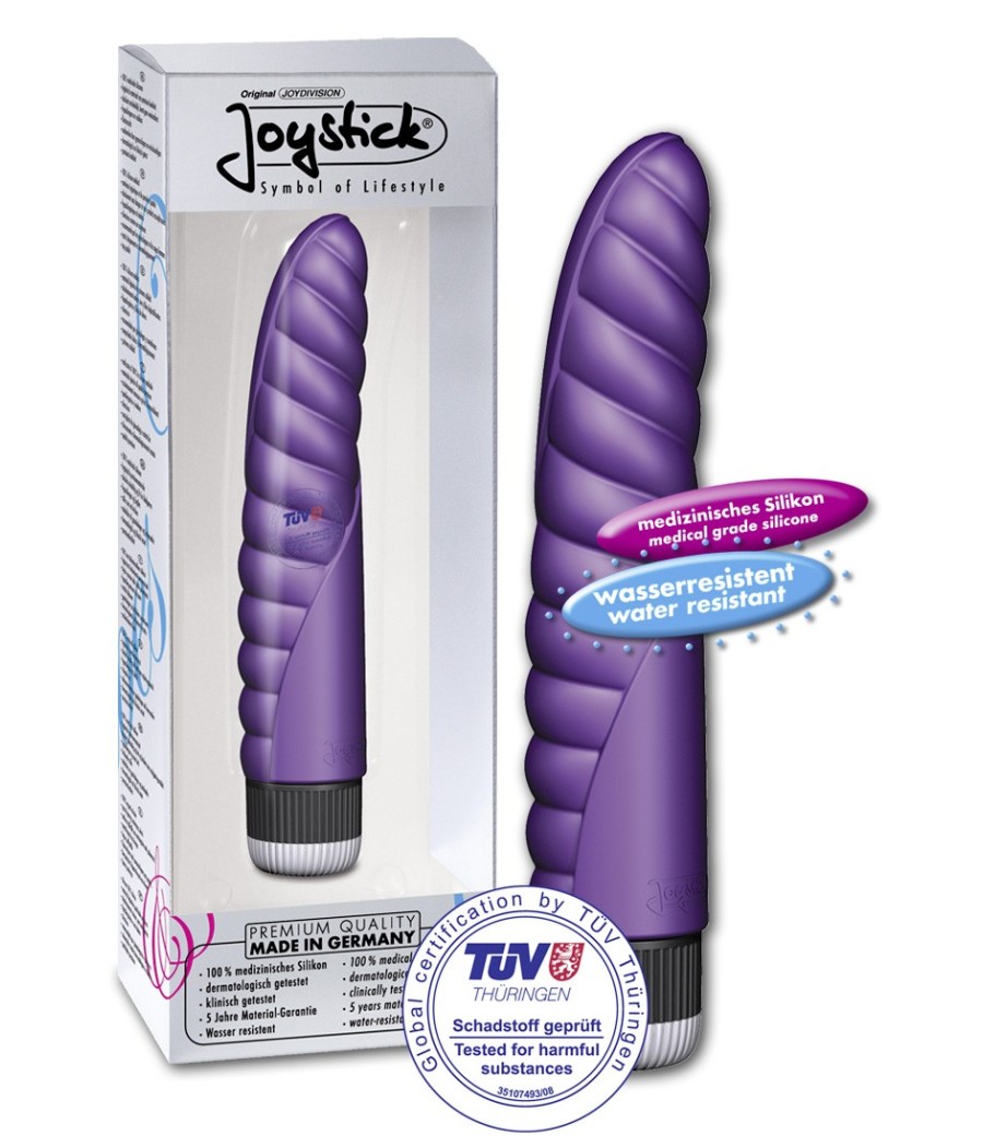 JOYSTICK JOYDIVISION VIBRATORE IN SILICONE CON SCANALATURE \"CHRIS CROSS\" VIOLA - 21 CM
