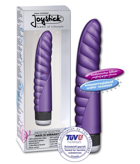 JOYSTICK JOYDIVISION VIBRATORE IN SILICONE CON SCANALATURE CHRIS CROSS VIOLA - 21 CM