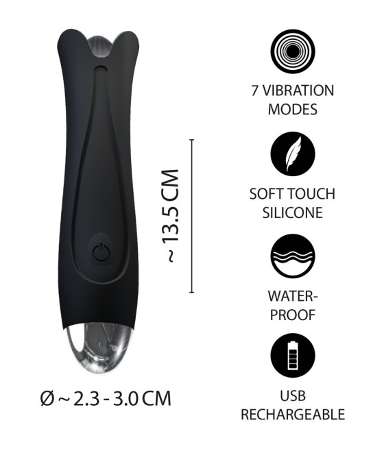 MINI VIBRATORE NEW GENERATION CON STORAGE BAG E LUBRIFICANTE - COLORE NERO