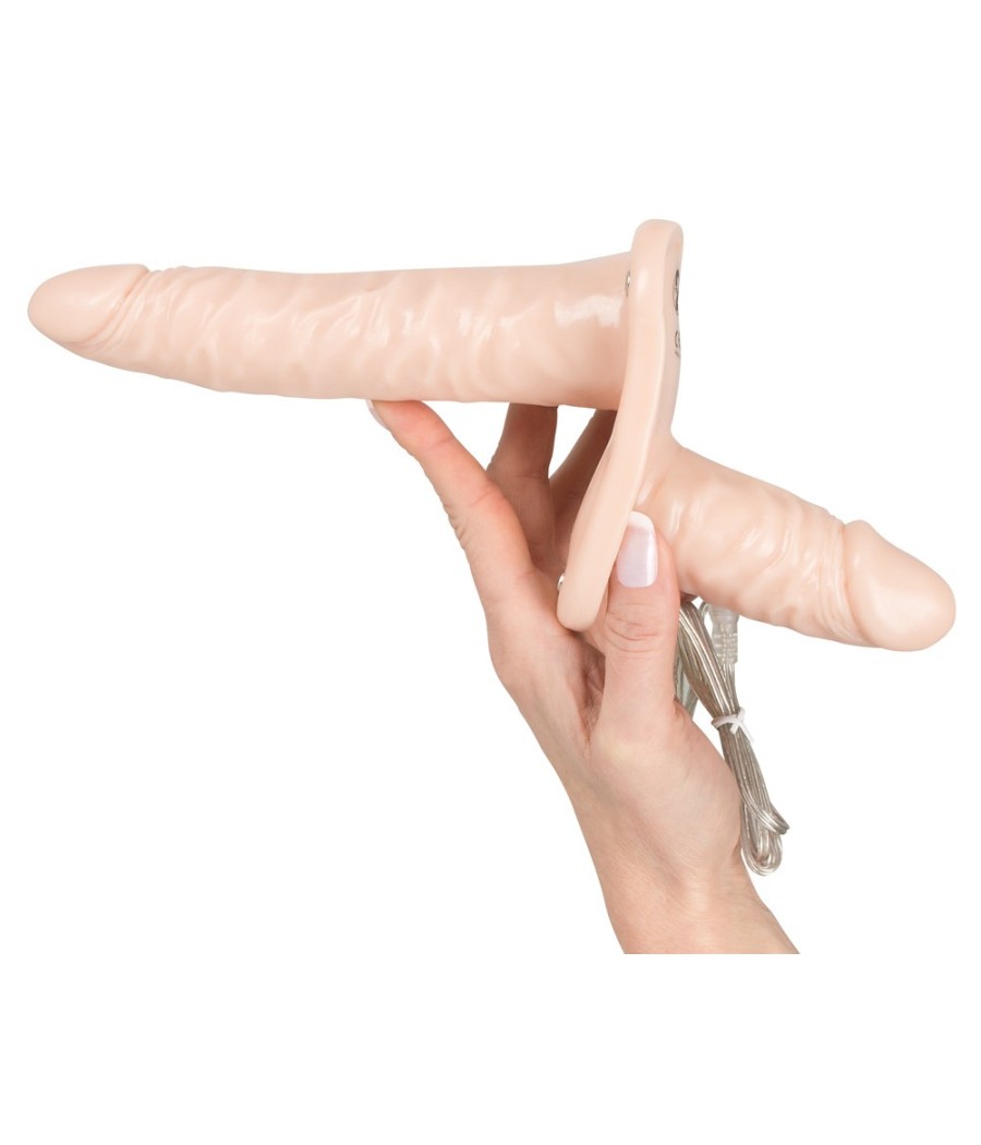 IMBRACATURA CON 2 VIBRATORI INDOSSABILI "STRAP-ON DUO"