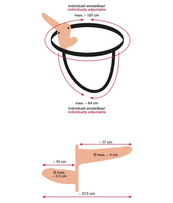 IMBRACATURA CON 2 VIBRATORI INDOSSABILI "STRAP-ON DUO"