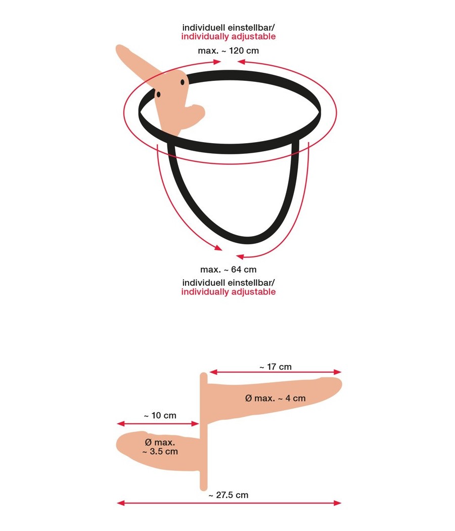IMBRACATURA CON 2 VIBRATORI INDOSSABILI "STRAP-ON DUO"