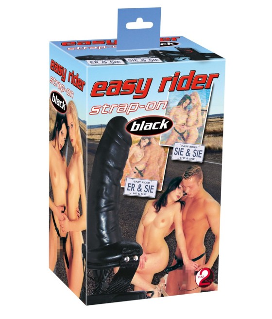 FALLO VIBRANTE STRAP-ON "EASY RIDER" NERO