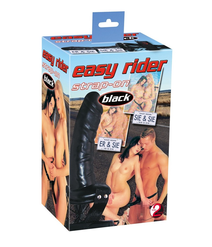 FALLO VIBRANTE STRAP-ON "EASY RIDER" NERO