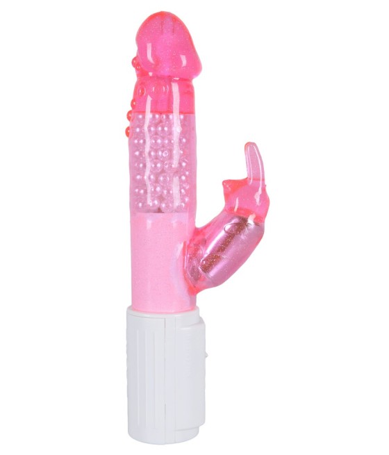 VIBRATORE CON STIMOLATORE CLITORIDE "SPARKLING CLEAR RABBIT"