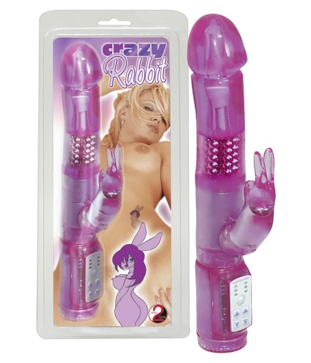 VIBRATORE CON ROTAZIONE E STIMOLATORE CLITORIDE CRAZY RABBIT