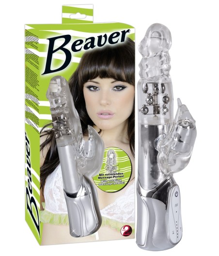 VIBRATORE CON ROTAZIONE E STIMOLATORE CLITORIDE ECLIPSE BEAVER