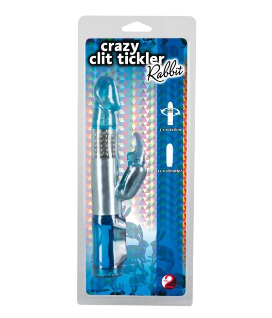 VIBRATORE RABBIT "CRAZY CLIT TICKLER" BLU - 21.5 CM