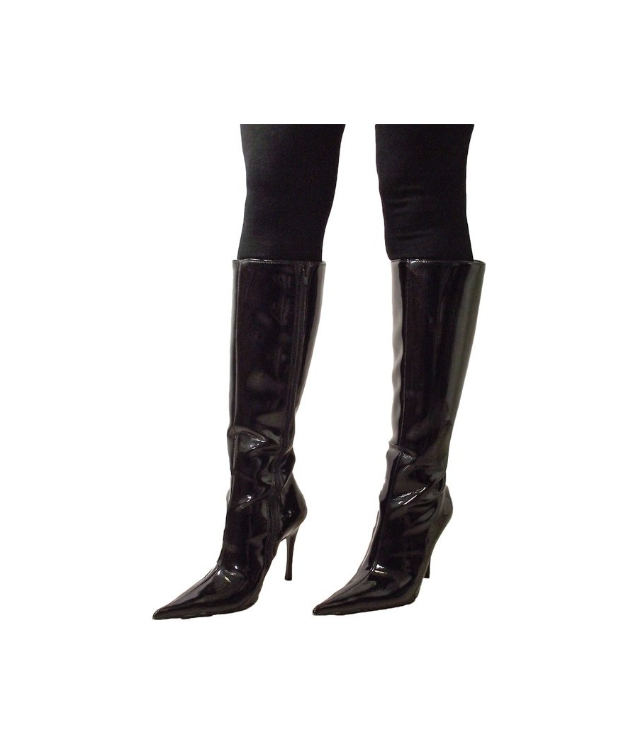 STIVALI IN VERNICE NERA \"CHICCA\"