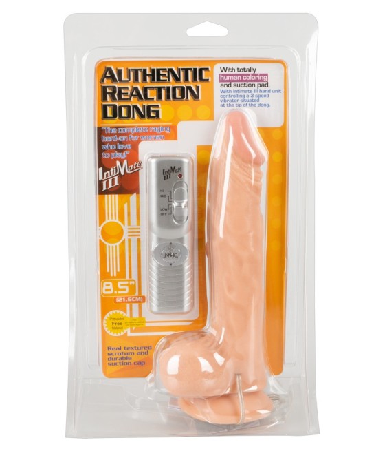 FALLO VIBRANTE REALISTICO CON VENTOSA "AUTHENTIC REACTION DONG" CARNE