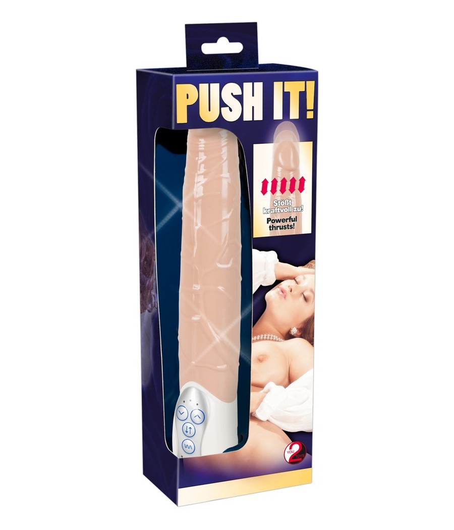 VIBRATORE REALISTICO CON SPINTA "PUSH IT" CARNE
