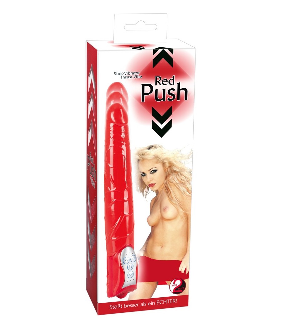 VIBRATORE REALISTICO CON SPINTA "PUSH IT" ROSSO