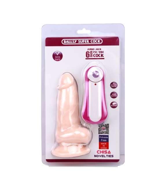 VIBRATORE REALISTICO CON VENTOSA \"JUMBO JACK\" CARNE - 15 CM