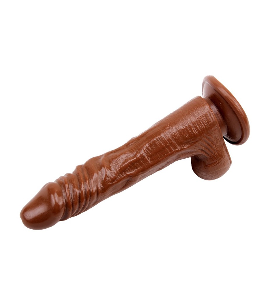 VIBRATORE REALISTICO  CON VENTOSA "JAMES  DEAN" BROWN - 20 CM