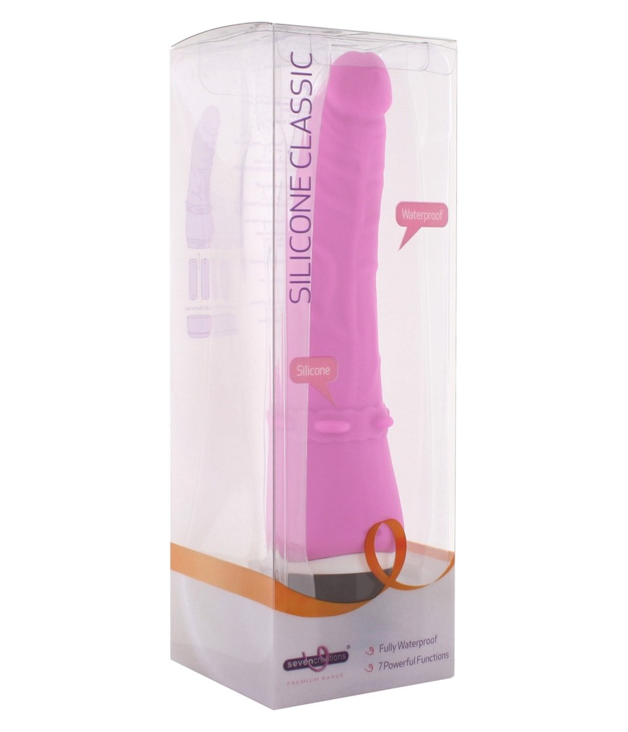 VIBRATORE REALISTICO CURVO "CLASSIC SMOOTH" ROSA - 21 CM