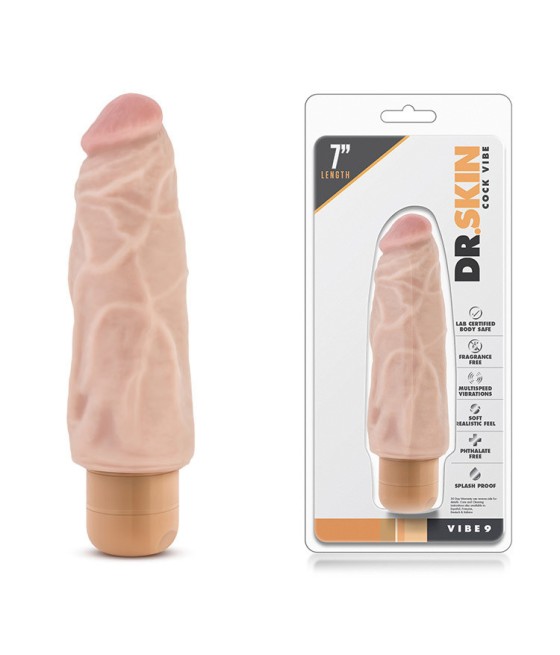 VIBRATORE REALISTICO "DR. SKIN COCK VIBE 9" CARNE -