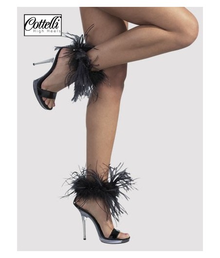 SCARPE IN VERNICE NERA E PIUME BELIZE