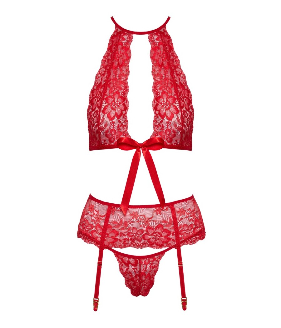 Morbido reggiseno, reggicalze e perizoma di Kissable