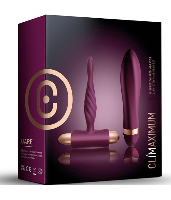 CLIMAXIMUM - DARE KIT TWISTED VIBRATOR + ANAL PLUG BEGINNER