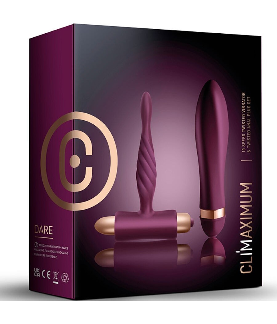 CLIMAXIMUM - DARE KIT TWISTED VIBRATOR + ANAL PLUG BEGINNER