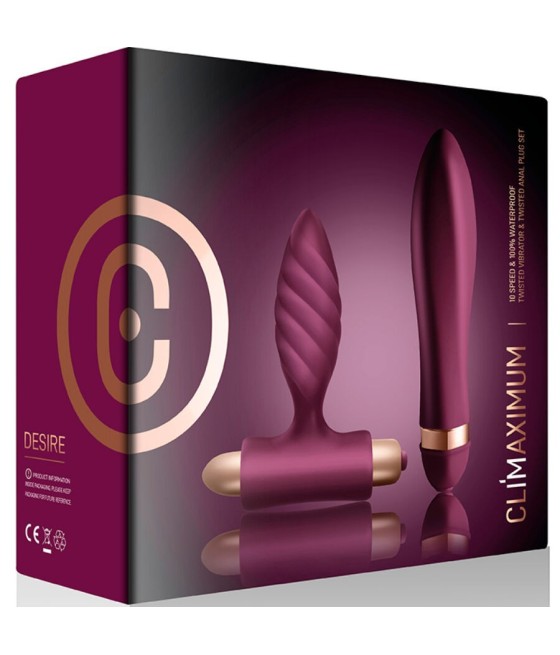 CLIMAXIMUM - DESIRE KIT TWISTED VIBRATOR + ANAL PLUG