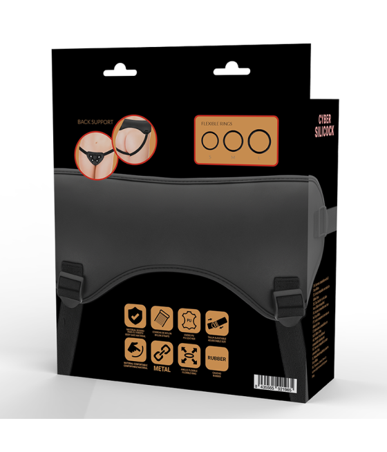 CYBER SILICOCK - STRAP-ON HARNESS WITH 3 RINGS FREE