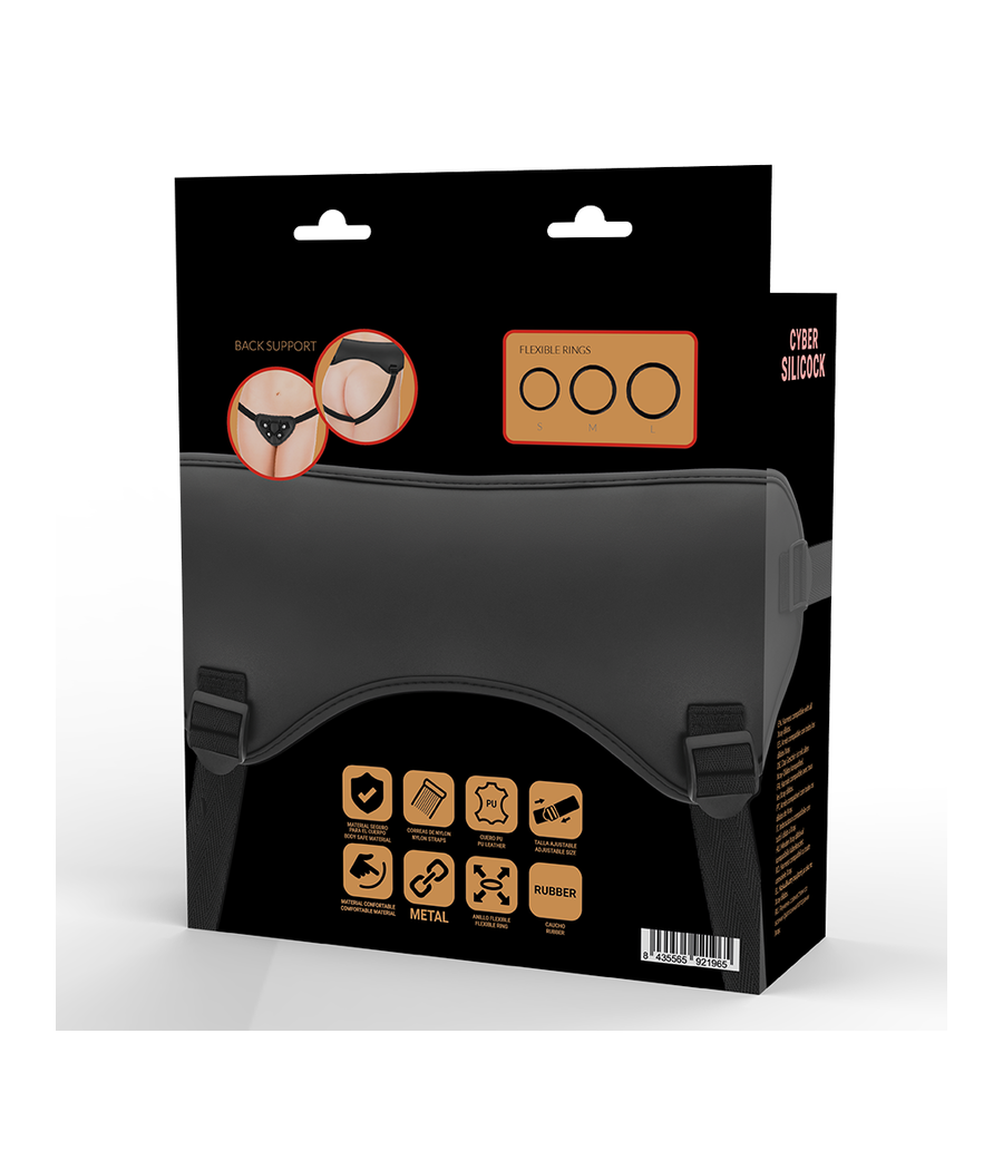 CYBER SILICOCK - STRAP-ON HARNESS WITH 3 RINGS FREE