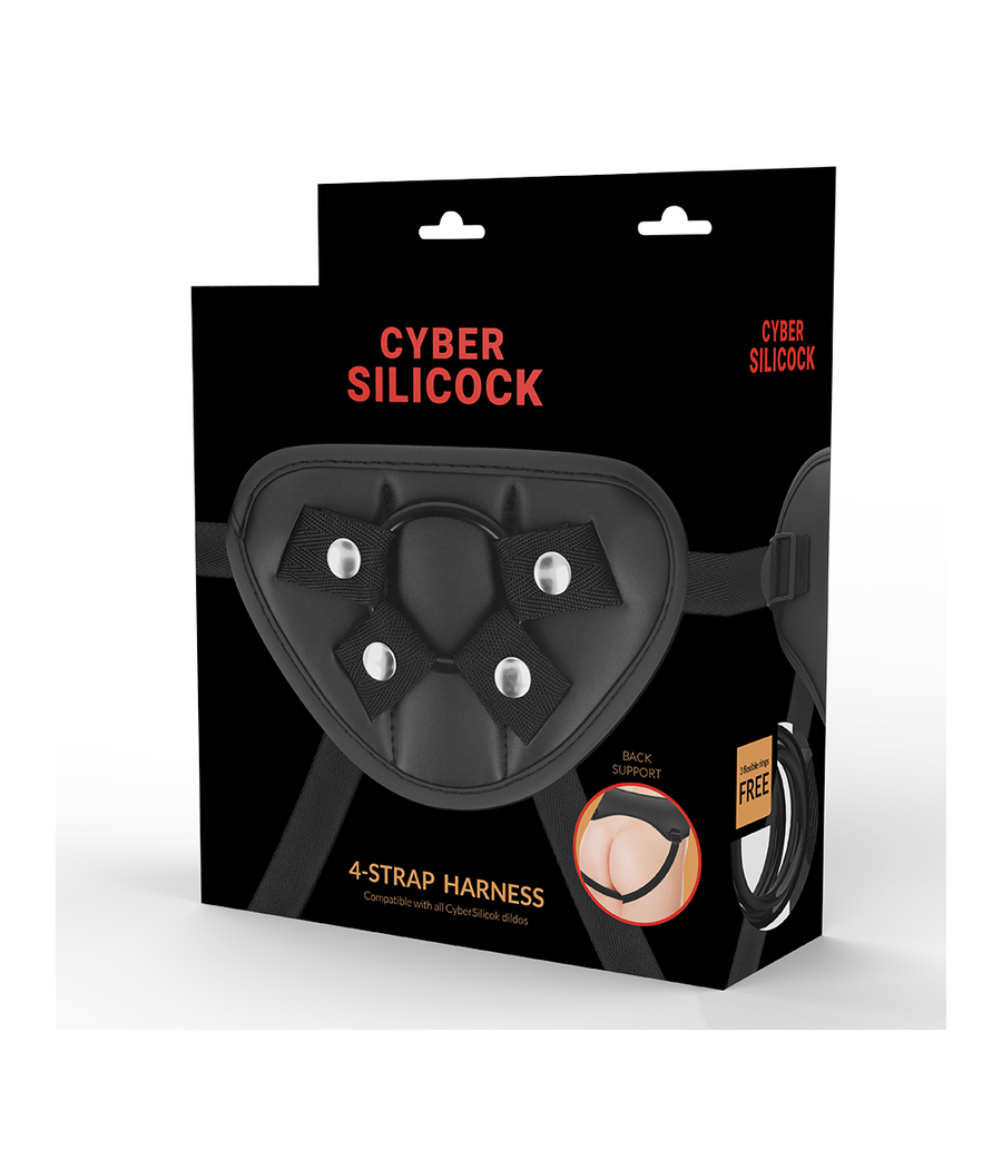 CYBER SILICOCK - STRAP-ON HARNESS WITH 3 RINGS FREE