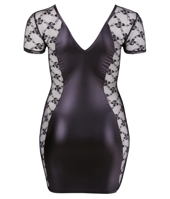 MINI ABITO SEXY PIZZO LATERALE - COLORE NERO - COTTELLI CURVES