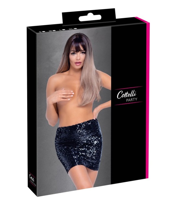 GONNA A PAILLETTES CORTA -  COTTELLI PARTY - NERO