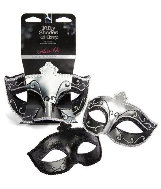 SET 2 MASCHERE IN STILE SICILIANO 50 SFUMATURE DI GRIGIO "IN MASCHERA"