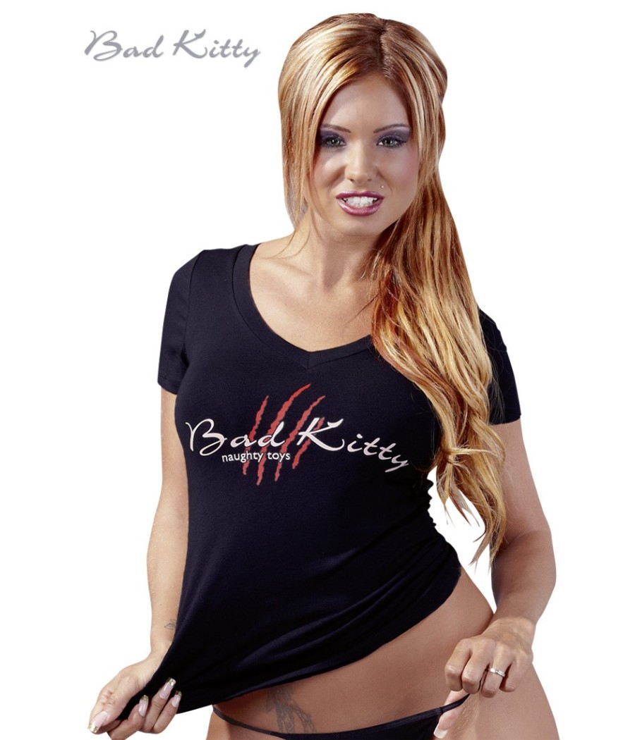 T-SHIRT NERA CON LOGO BAD KITTY